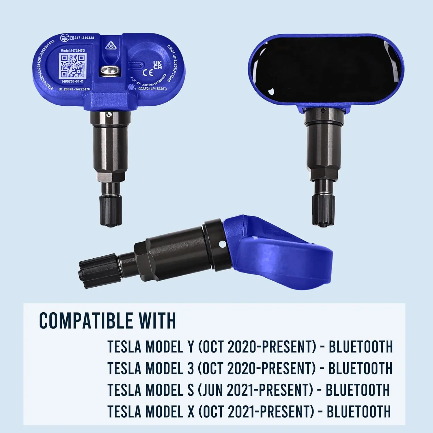 Tesla BLE Bluetooth TPMS Sensor Tire Pressure Monitor Sensor Fit for Tesla 2021-2023 Model 3 Y S X Replace# 1490701-01-B 1490701-01-C 1490701-01-D